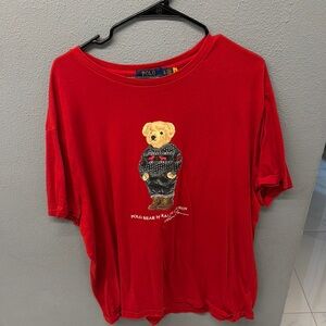 Red Polo Bear Graphic Tee